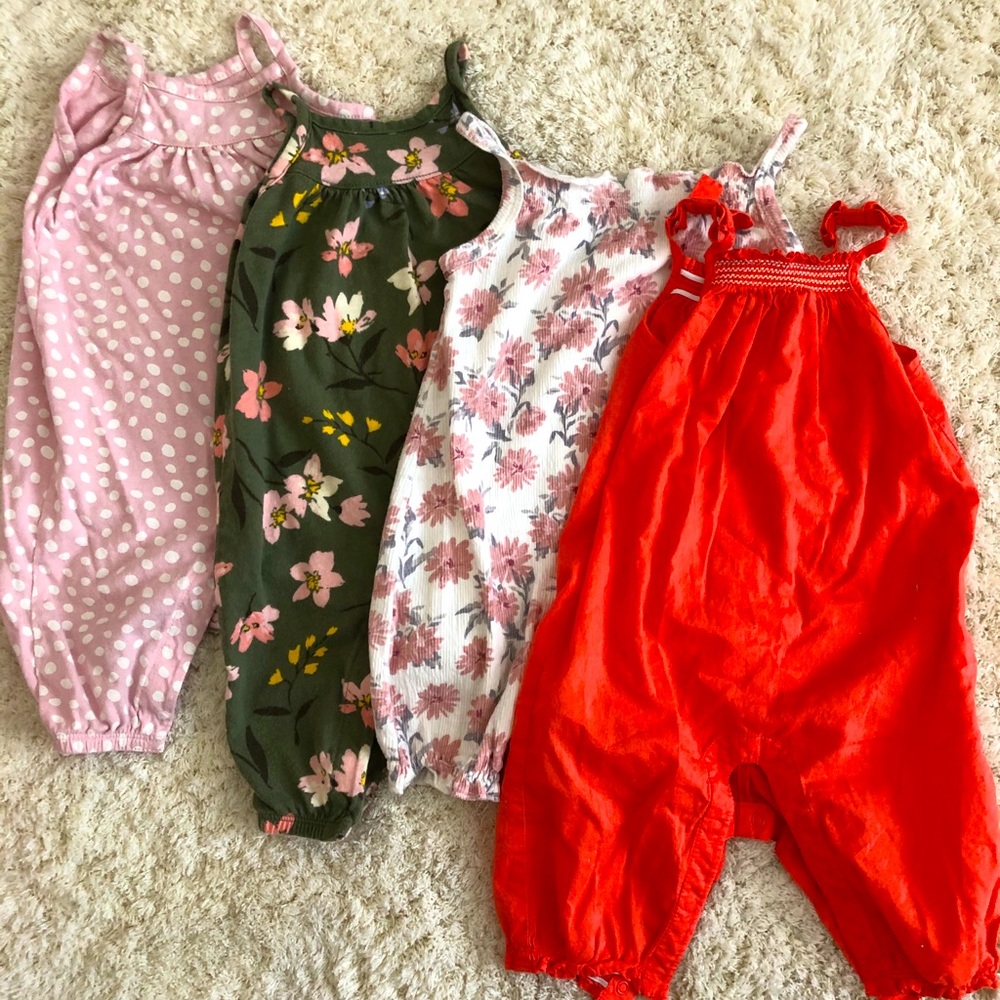 4 baby girl skinny strapped jumpers